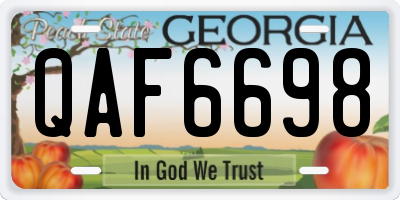 GA license plate QAF6698