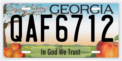 GA license plate QAF6712