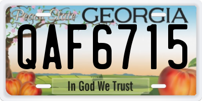 GA license plate QAF6715