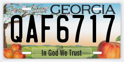 GA license plate QAF6717