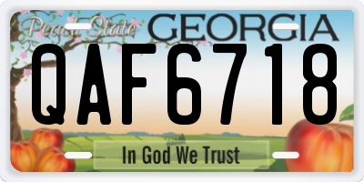 GA license plate QAF6718