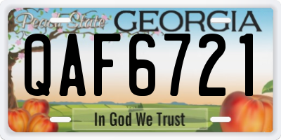GA license plate QAF6721