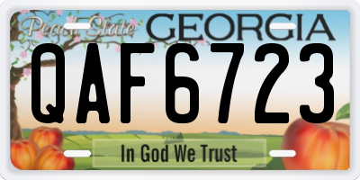 GA license plate QAF6723