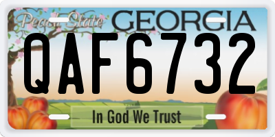 GA license plate QAF6732