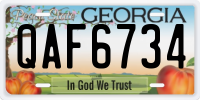 GA license plate QAF6734