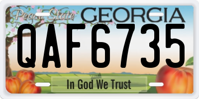 GA license plate QAF6735