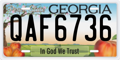 GA license plate QAF6736