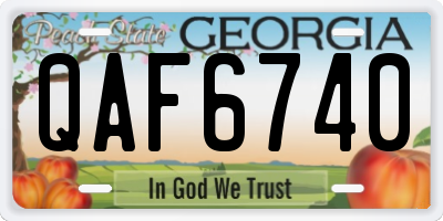 GA license plate QAF6740