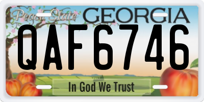 GA license plate QAF6746