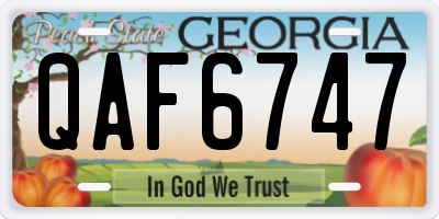 GA license plate QAF6747