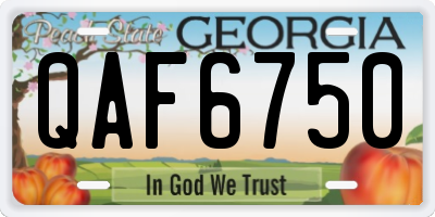 GA license plate QAF6750