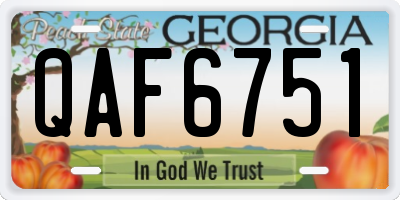 GA license plate QAF6751
