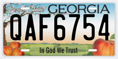 GA license plate QAF6754