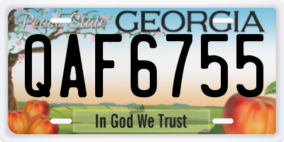 GA license plate QAF6755