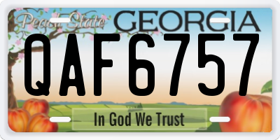 GA license plate QAF6757