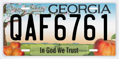 GA license plate QAF6761