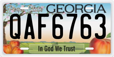 GA license plate QAF6763