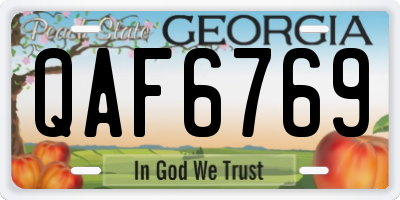GA license plate QAF6769