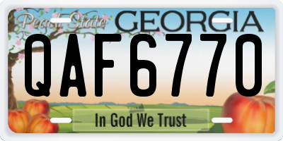 GA license plate QAF6770