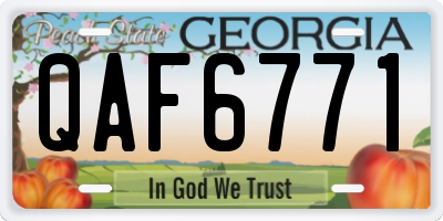 GA license plate QAF6771