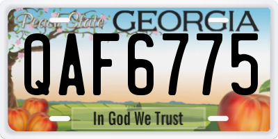 GA license plate QAF6775