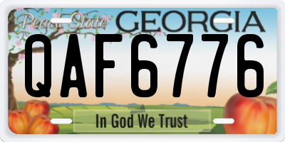 GA license plate QAF6776