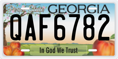 GA license plate QAF6782
