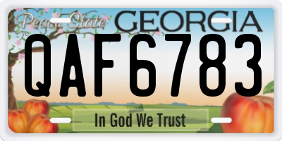 GA license plate QAF6783
