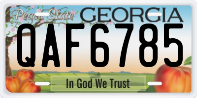 GA license plate QAF6785
