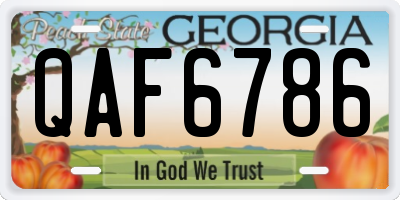 GA license plate QAF6786