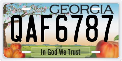GA license plate QAF6787