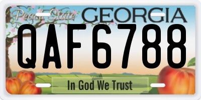 GA license plate QAF6788