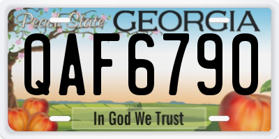 GA license plate QAF6790