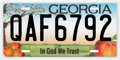 GA license plate QAF6792