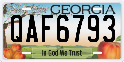 GA license plate QAF6793