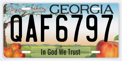 GA license plate QAF6797