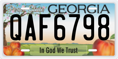 GA license plate QAF6798