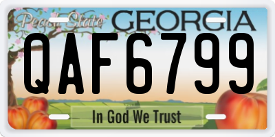 GA license plate QAF6799