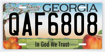 GA license plate QAF6808