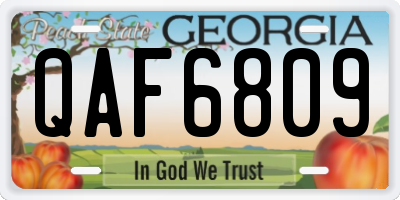 GA license plate QAF6809