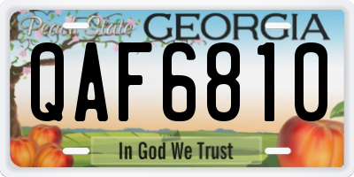 GA license plate QAF6810