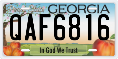 GA license plate QAF6816