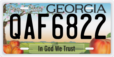 GA license plate QAF6822