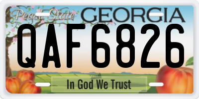 GA license plate QAF6826