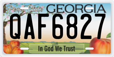 GA license plate QAF6827