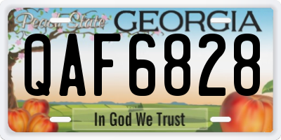 GA license plate QAF6828