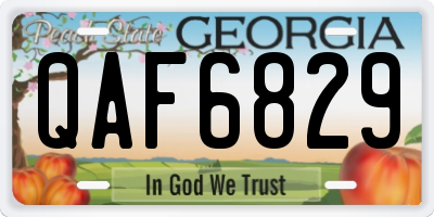 GA license plate QAF6829