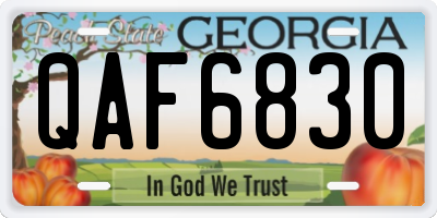GA license plate QAF6830