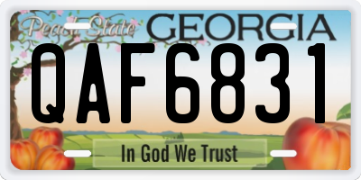 GA license plate QAF6831