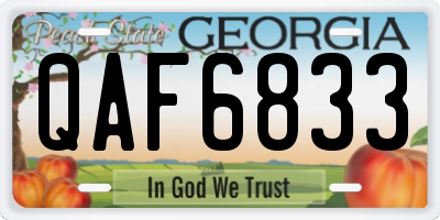 GA license plate QAF6833